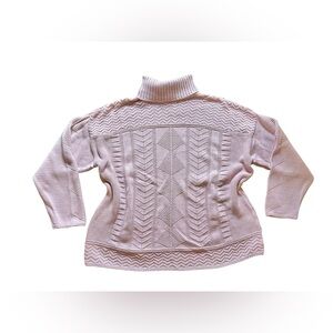 Vintage Lizsport Women’s Medium Pink Cotton Mock Neck Sweater